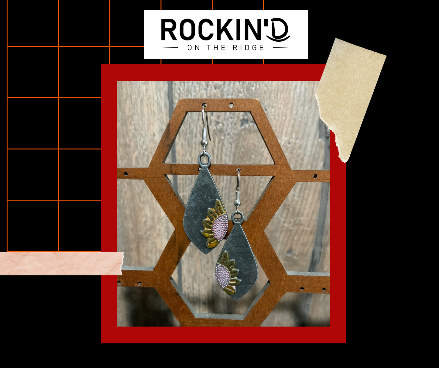 Teardrop Sunflower earrings