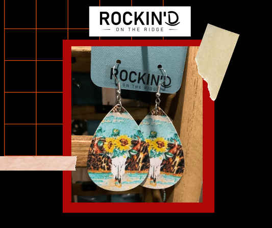 Multicolored western style earrings