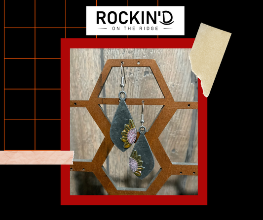 Teardrop Sunflower earrings